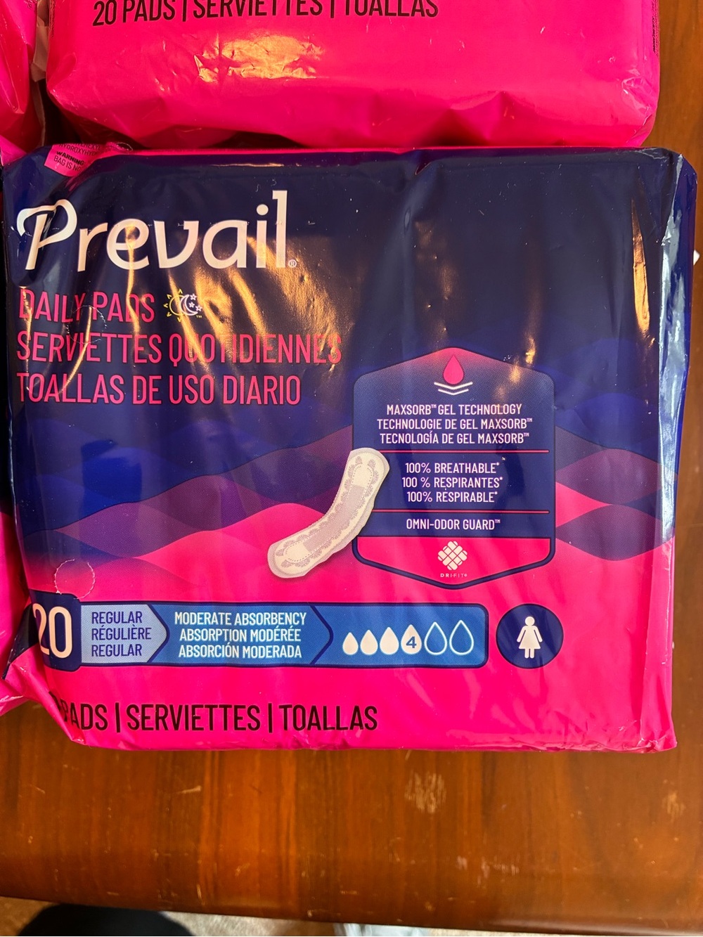 Prevail Daily Pads Moderate absorbency